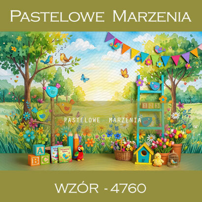 Tło fotograficzne przedszkolne z ptakami t_4760