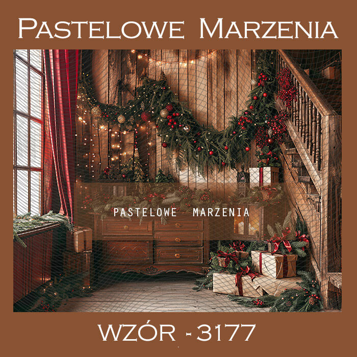 Photographic backdrop for Christmas showing interior t_3177