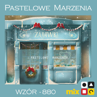 Photographic backdrop for Christmas with a blue shop t_880