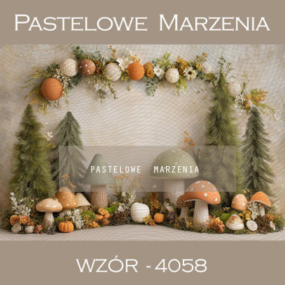 Tło fotograficzne jesienne z grzybami t_4058