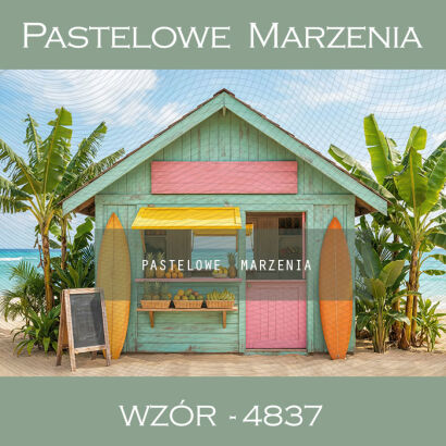 Tło fotograficzne letnie z domkiem t_4837