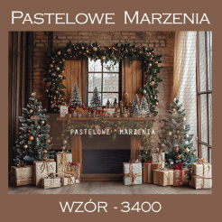 Photographic backdrop for Christmas with fireplace t_3400