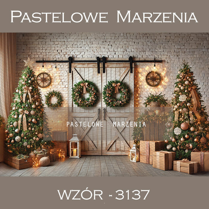 Photographic backdrop for Christmas with Christmas trees t_3137