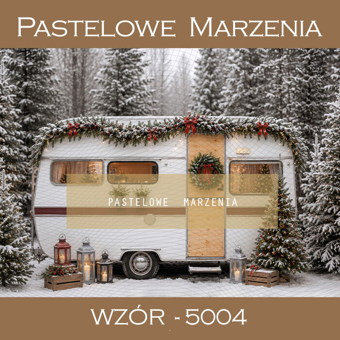 Christmas photographic backdrop with trailer t_5004