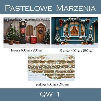 Zestaw - tło dwustronne na system Quick Wall wraz z podłogą