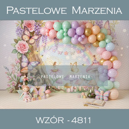 Birthday photographic background with fairies t_4811