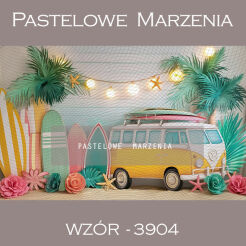 Photographic summer backdrop with car t_3904