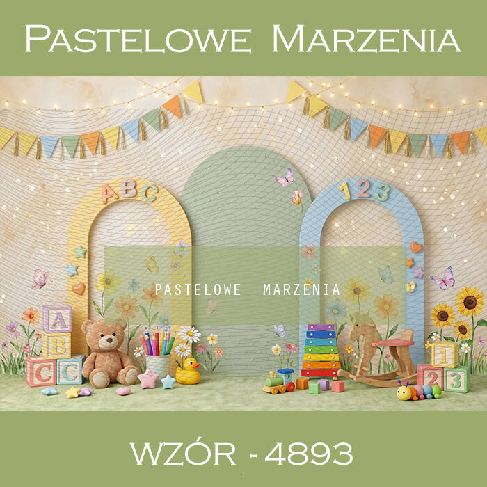 Tło fotograficzne urodzinowe z łukami t_4893