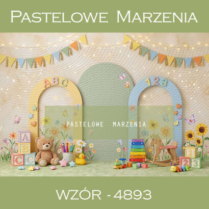 Tło fotograficzne urodzinowe z łukami t_4893