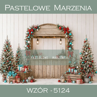 Christmas Photography Background with a Little Shop t_5124