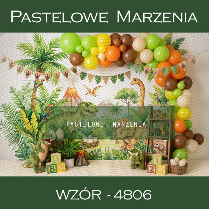 Birthday photographic background with dinosaurs t_4806