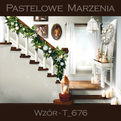 Photographic backdrop for Christmas with stairs t_676