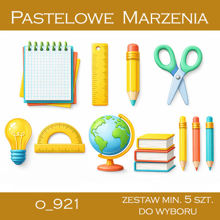 Dodatki szkolne - komplet minimum 5 sztuk