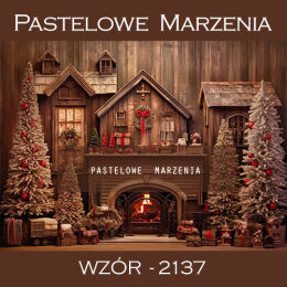 Photographic backdrop for Christmas with houses t_2137