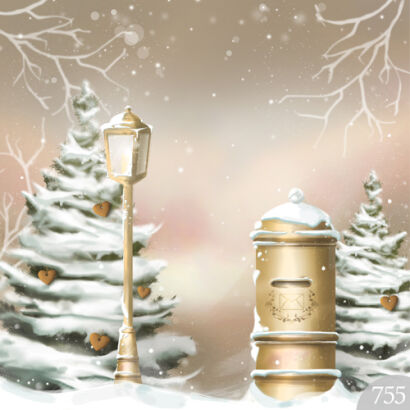 Photographic backdrop for Christmas with mailbox t_755