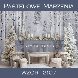Photographic backdrop for Christmas with white trees t_2107