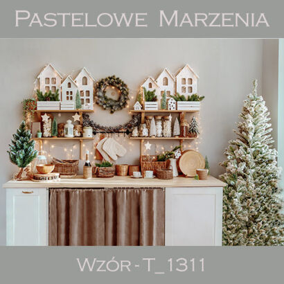 Photographic backdrop for Christmas with white kitchen t_1311