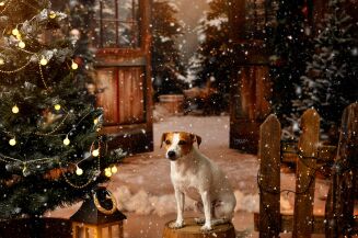 Photographic backdrop for Christmas with doors t_3166 - 3