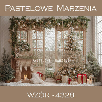 Tło fotograficzne na Boże Narodzenie z drzwiami t_4328