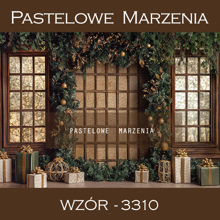 Photographic backdrop for Christmas with windows t_3310