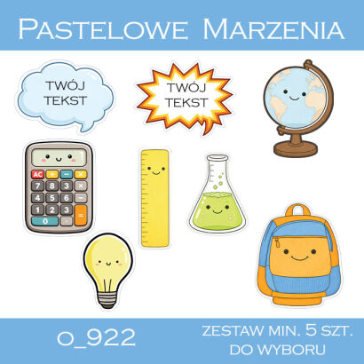 Dodatki szkolne - komplet minimum 5 sztuk