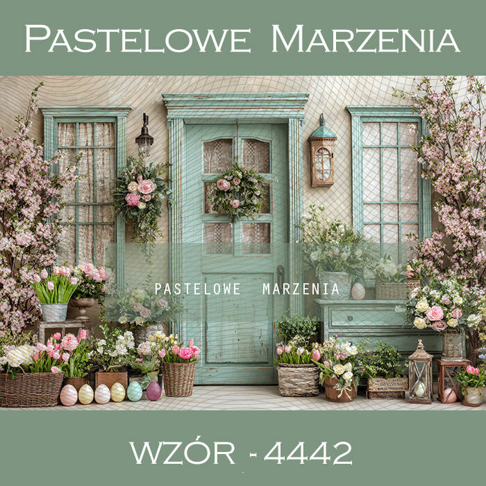 Tło fotograficzne wiosenne z jajkami t_4442