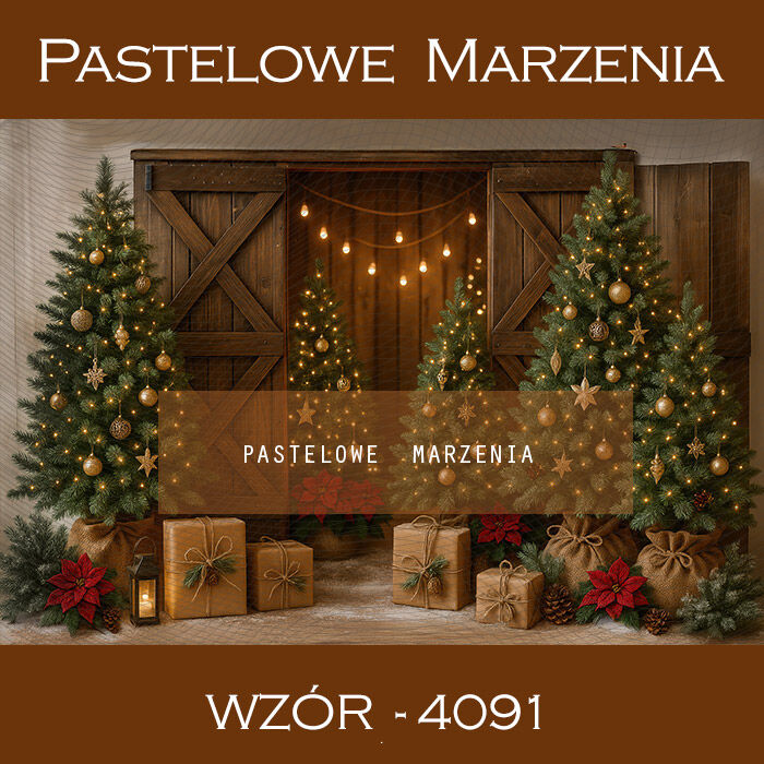 Photographic backdrop for Christmas with trees t_4091