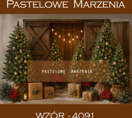 Photographic backdrop for Christmas with trees t_4091