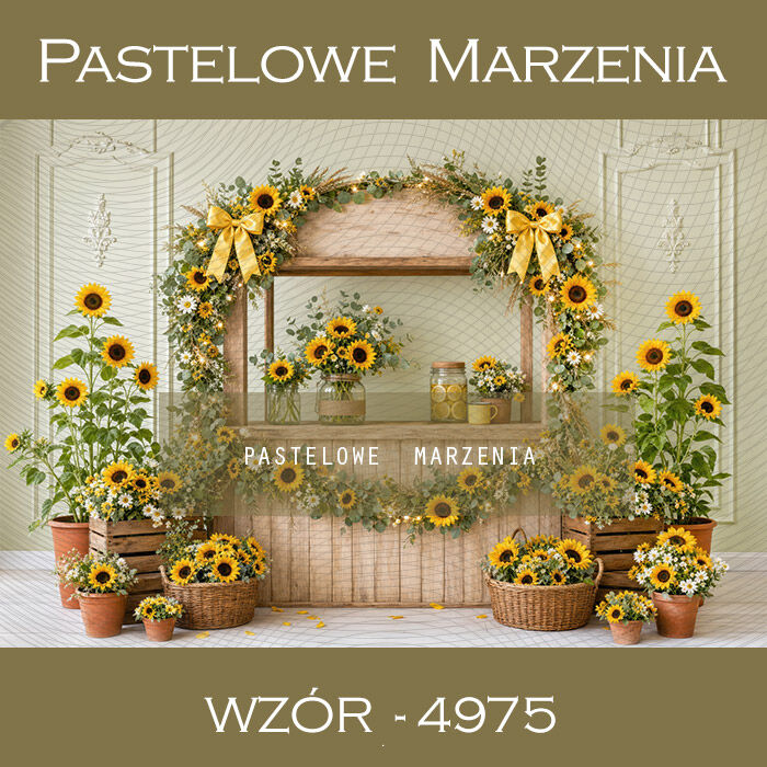 Autumn photographic background with sunflowers t_4975