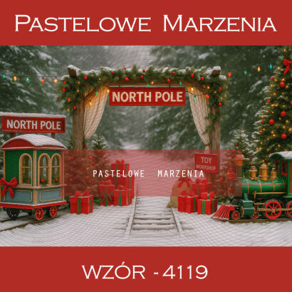 Tło fotograficzne na Boże Narodzenie z pociągiem t_4119