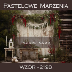 Photographic backdrop for Christmas, garland t_2198