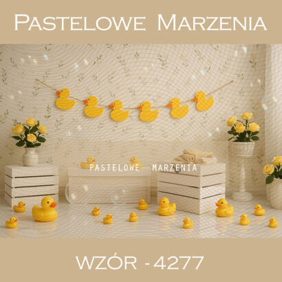 Tło fotograficzne przedszkolne z kaczuszkami t_4277