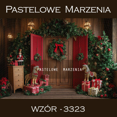 Photographic backdrop for Christmas with doors t_3323