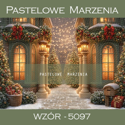 Christmas photographic background with an alley t_5097