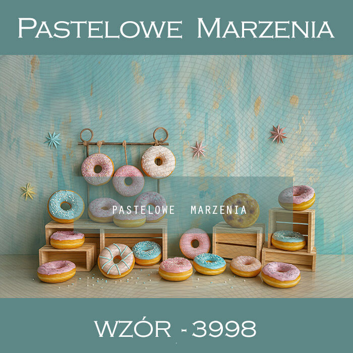 Photographic backdrop for kindergarten with donuts t_3998
