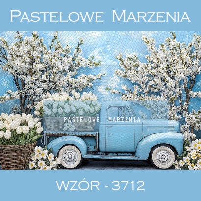 Photographic spring backdrop with car t_3712