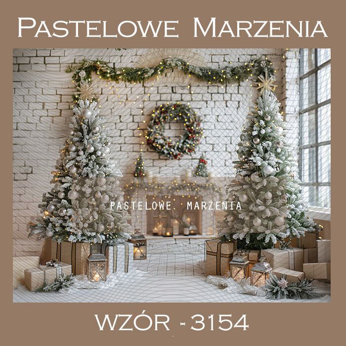 Photographic backdrop for Christmas with fireplace t_3154