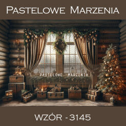 Photographic backdrop for Christmas with window t_3145