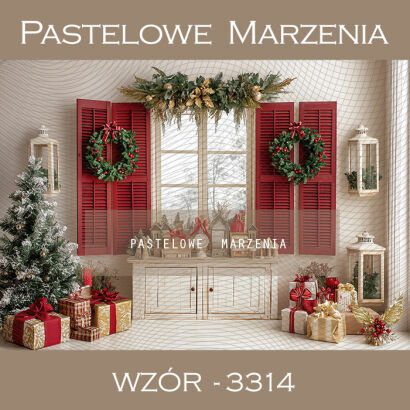 Photographic backdrop for Christmas with window t_3314