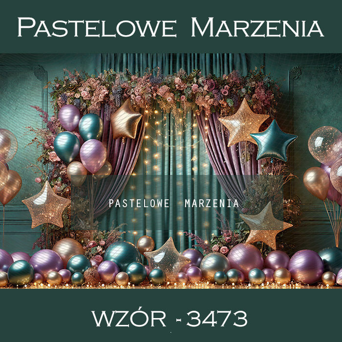 Photographic carnival backdrop with baloons t_3473