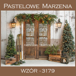 Photographic backdrop for Christmas with doors t_3179