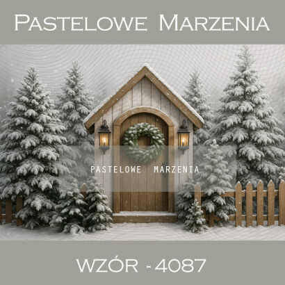Tło fotograficzne na Boże Narodzenie z choinkami t_4087