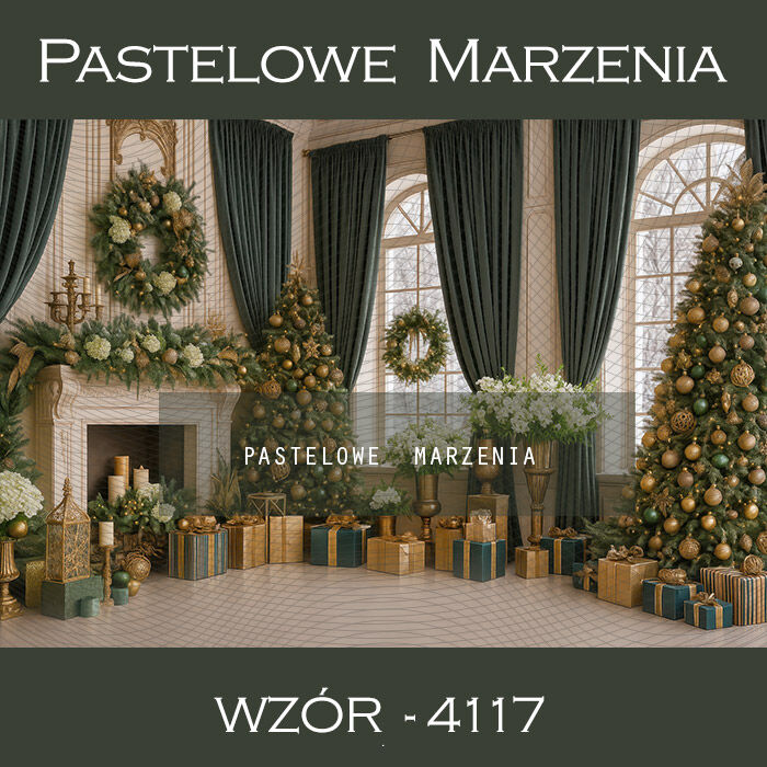 Tło fotograficzne na Boże Narodzenie z kominkiem t_4117