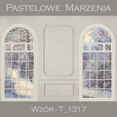 Photographic backdrop for Christmas with two windows t_1317