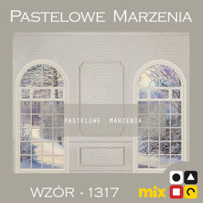 Photographic backdrop for Christmas with two windows t_1317