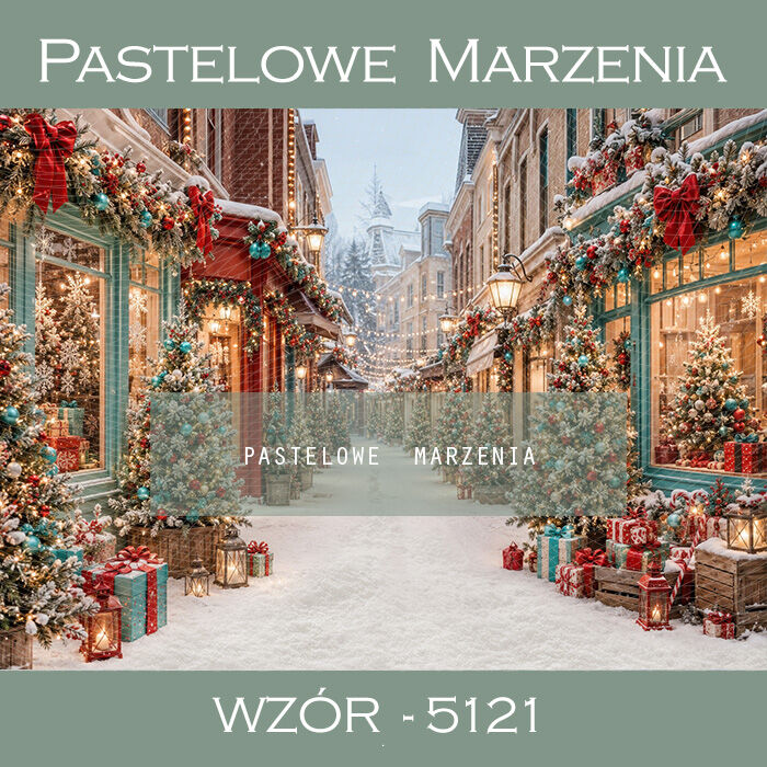 Christmas photographic background with a street t_5121