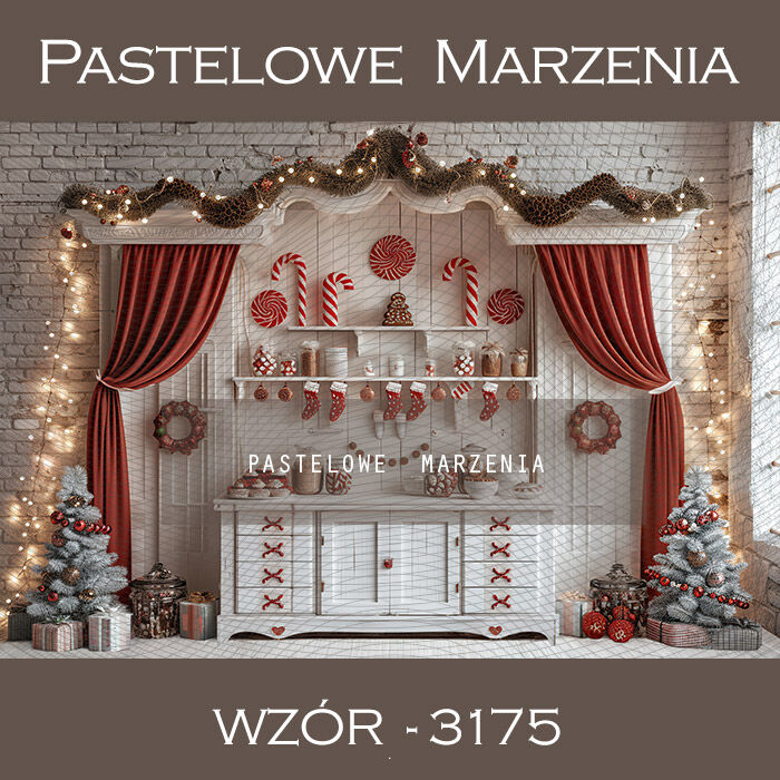 Photographic backdrop for Christmas with cabinet t_3175