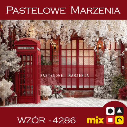 Christmas Photography Background with Phone Booth t_4286