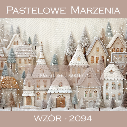 Photographic backdrop for Christmas with winter village t_2094