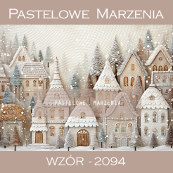 Photographic backdrop for Christmas with winter village t_2094